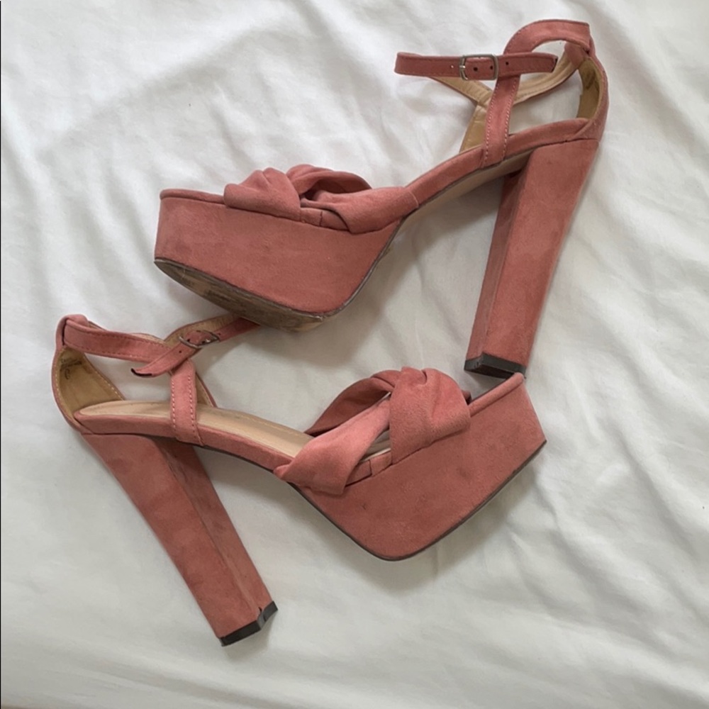 Pink platform heels